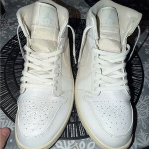 Men’s Size 12 Nike Air Jordan Mid Triple White Sneakers
